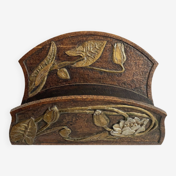 Art Nouveau wall mail holder