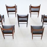 H. Vestervig Eriksen set of nine dining chairs rosewood Tromborg Denmark 1960