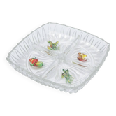 Vintage 1950s compartmentalized glass appetizer tray