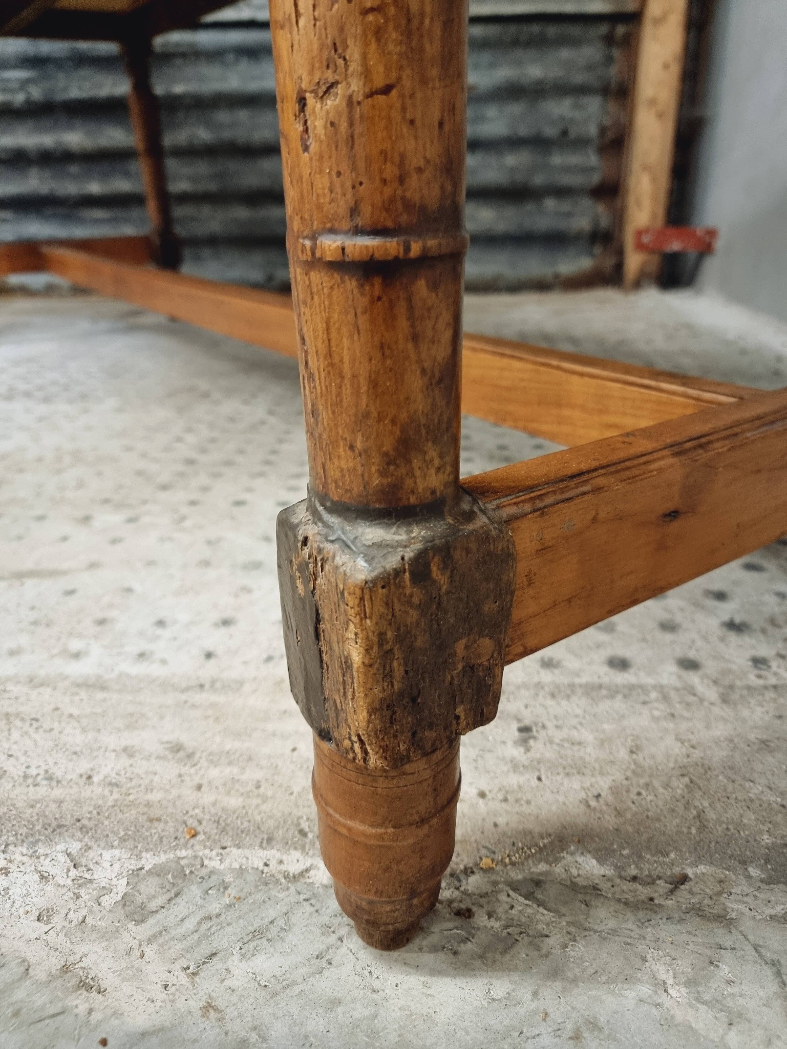 Antique French table farm dining table 19th century 73 x 201 cm