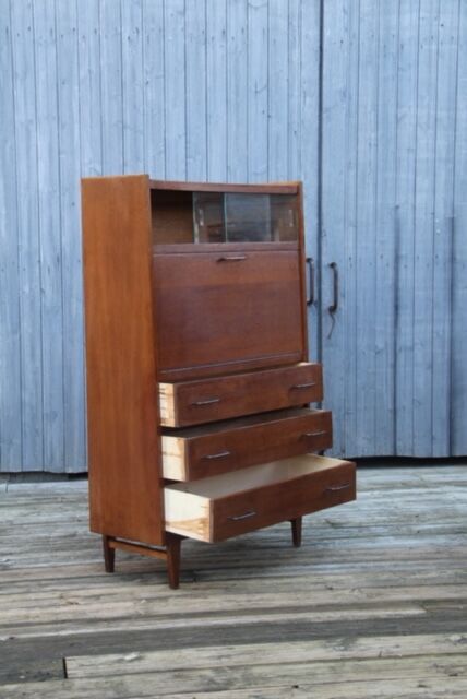Vintage Secretary in Oak France 1950