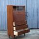Vintage Secretary in Oak France 1950