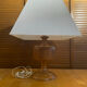 Vintage Scandinavian Turned Wood Lamp + Vintage Fabric Shade