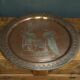 20th century Egyptian tea tray in richly engraved copper or brass