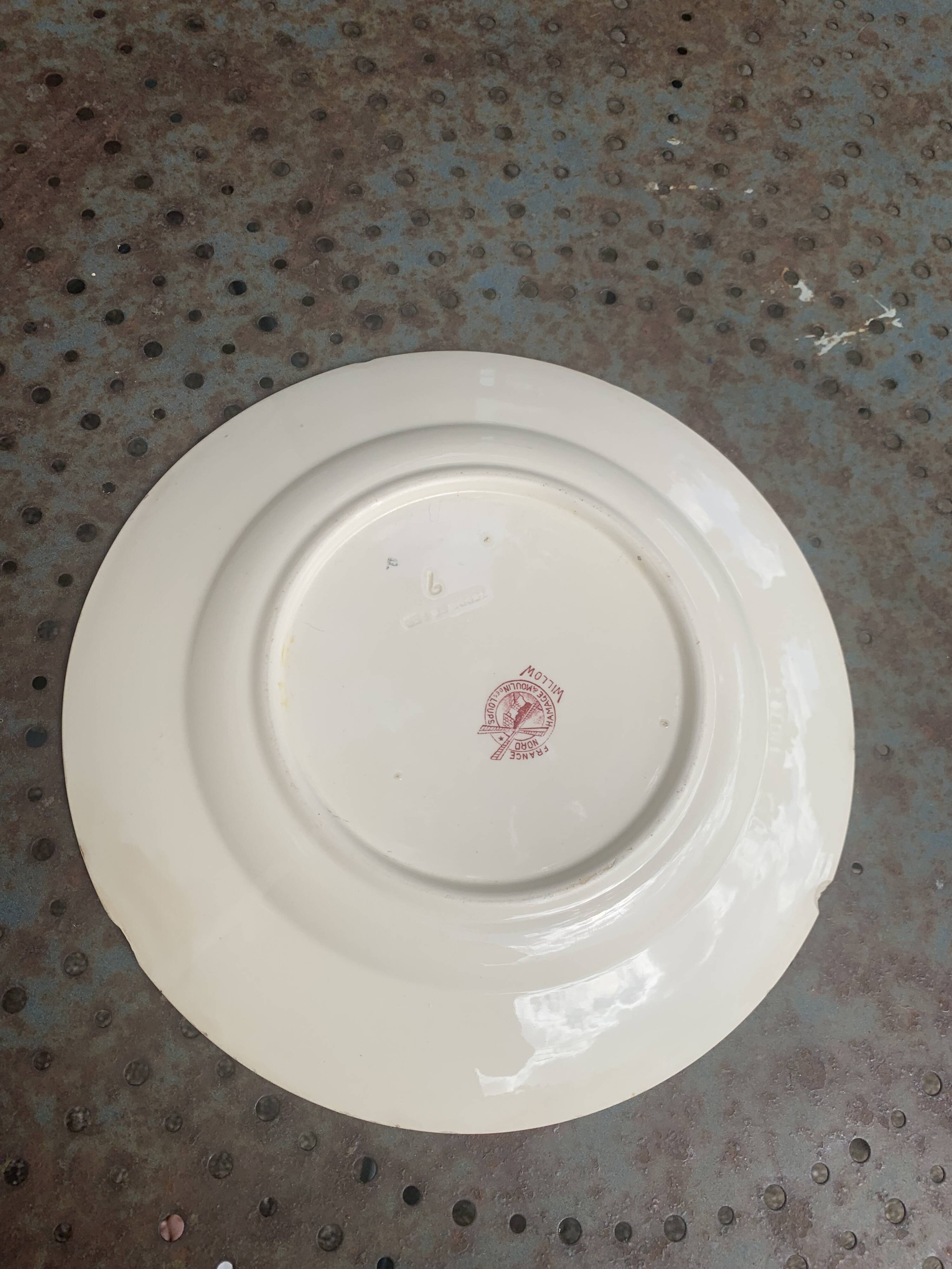 Iron earth cake dish, willow, hamage moulin des loups, north, old