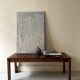 Bench / modernist coffee table made of wooden slats, 1970s design.