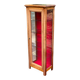 Louis Philippe display cabinet in solid wood and burgundy velvet from the 20th century