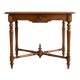 Antique walnut desk with a drawer and turned legs.