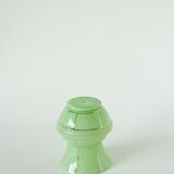 Clichy glass vase, mint green and gold, 1950