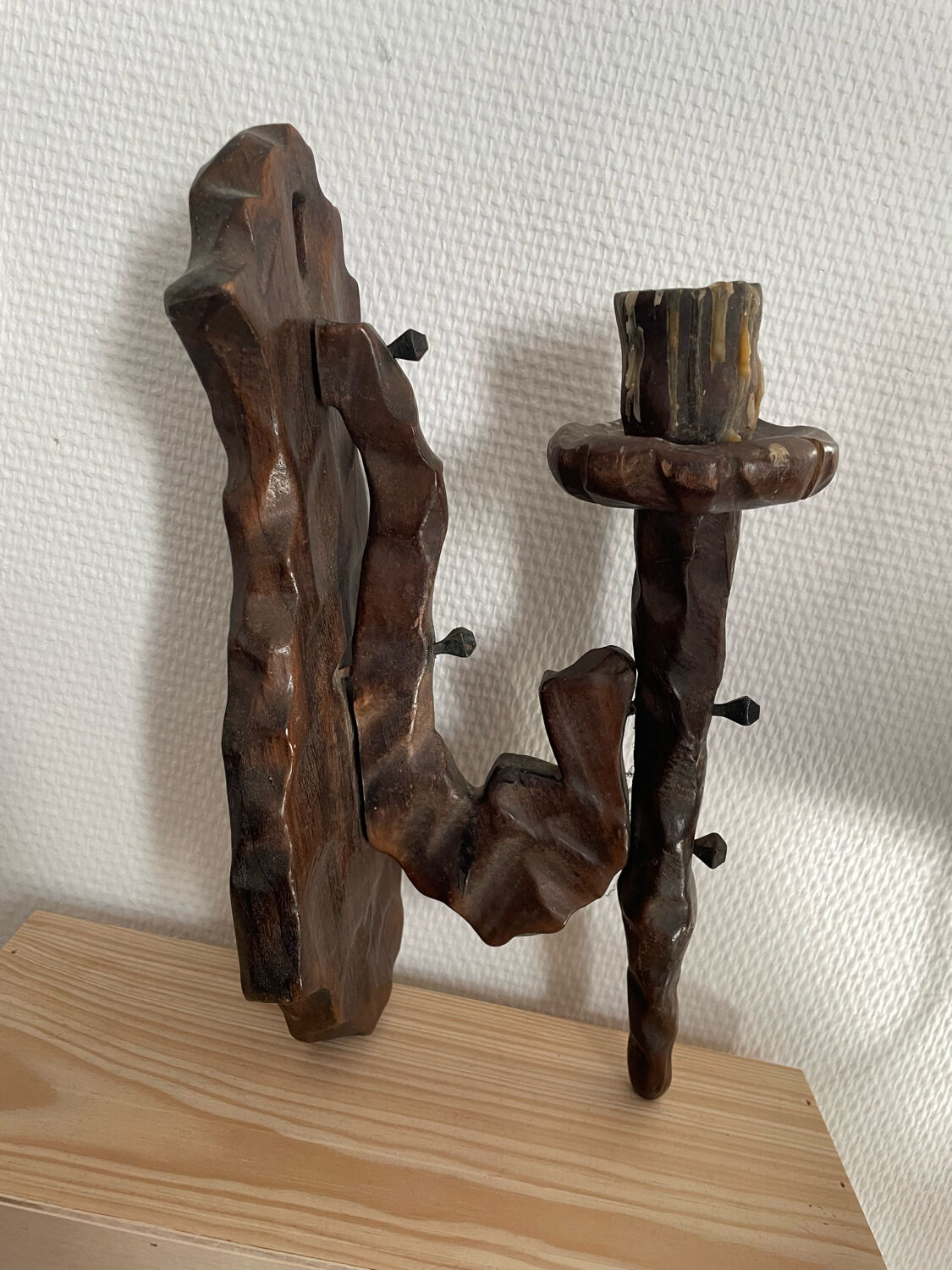 Wooden candlestick