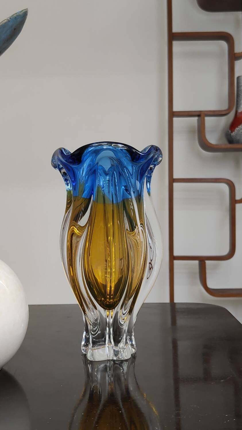 Organic vase by Josef Hospodka for Chribska Sklarna, Czechoslovakia, 1960