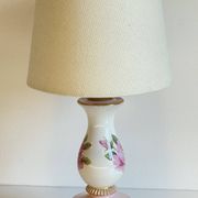 Ceramic Lamp Italy Roses and Gold