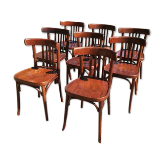 Lot de 8 chaises bistrot en bois courbé