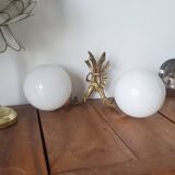 Vintage double opaline wall lamp