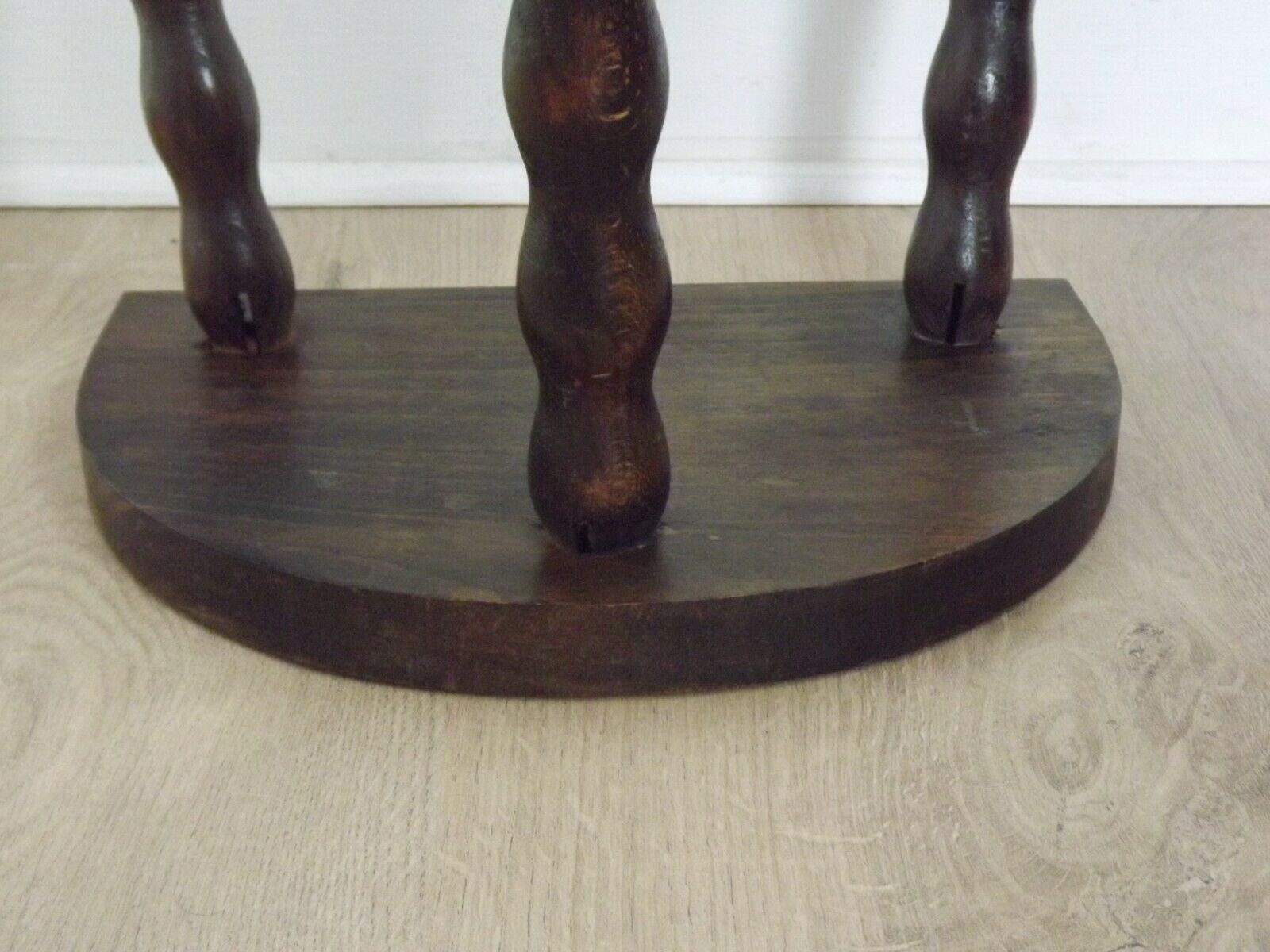 French antique wood hand made stool