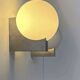 Pair of wall lights in brushed metal and opaline glass, France 1970