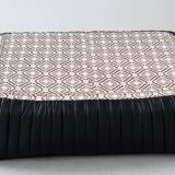 Cinna Ligne Roset Black leather 2-seater sofa attributed to Annie Hieronimus, 1970s
