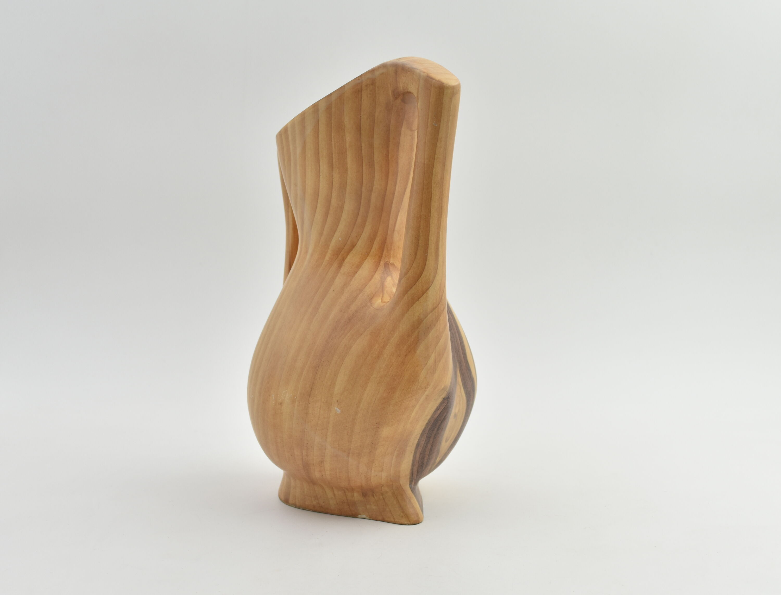 Vase with handles False wood Grandjean Jourdan in Vallauris 1960