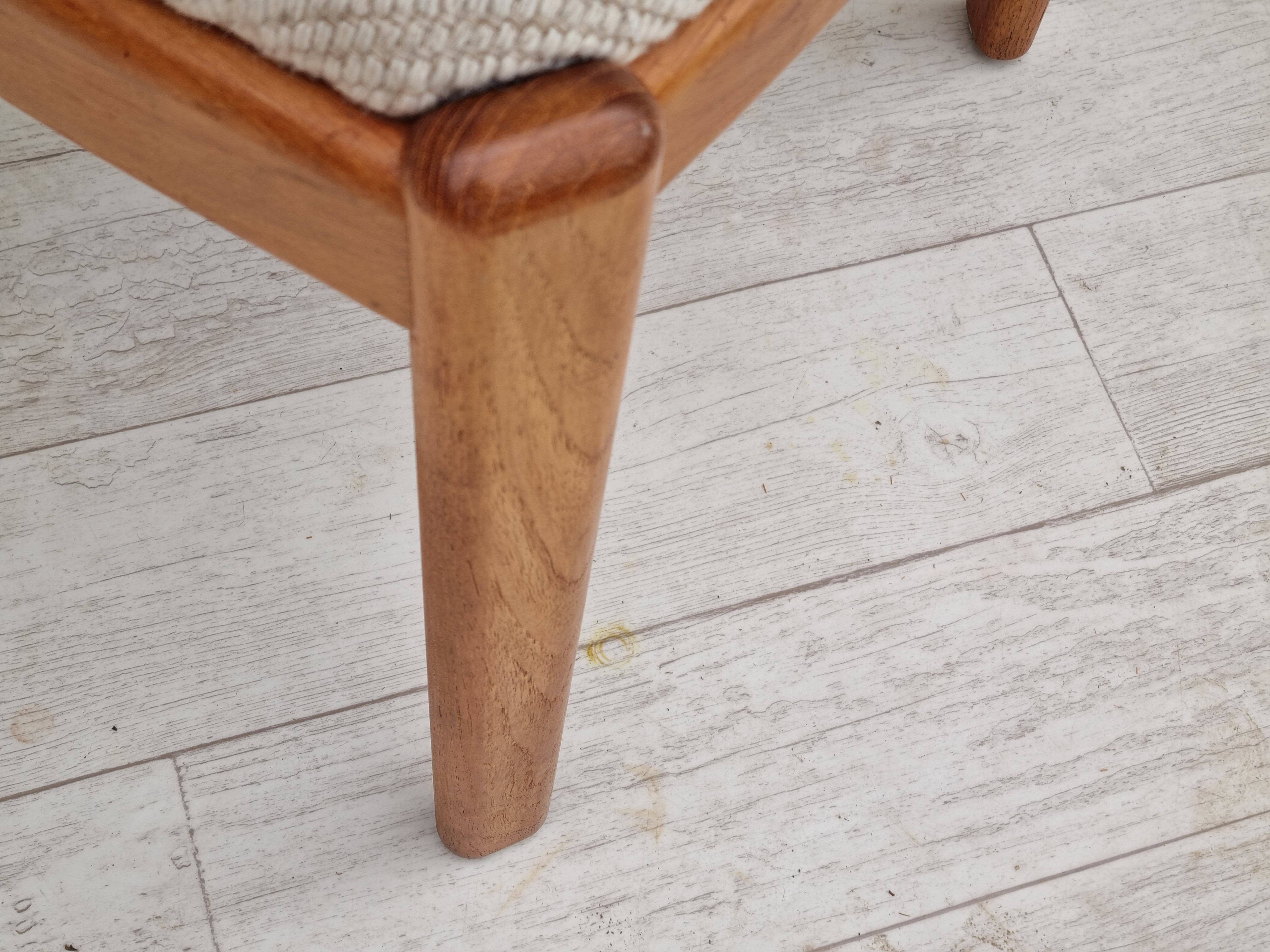 1960s, Danish design, armchair, teak wood, wool, original very good condition