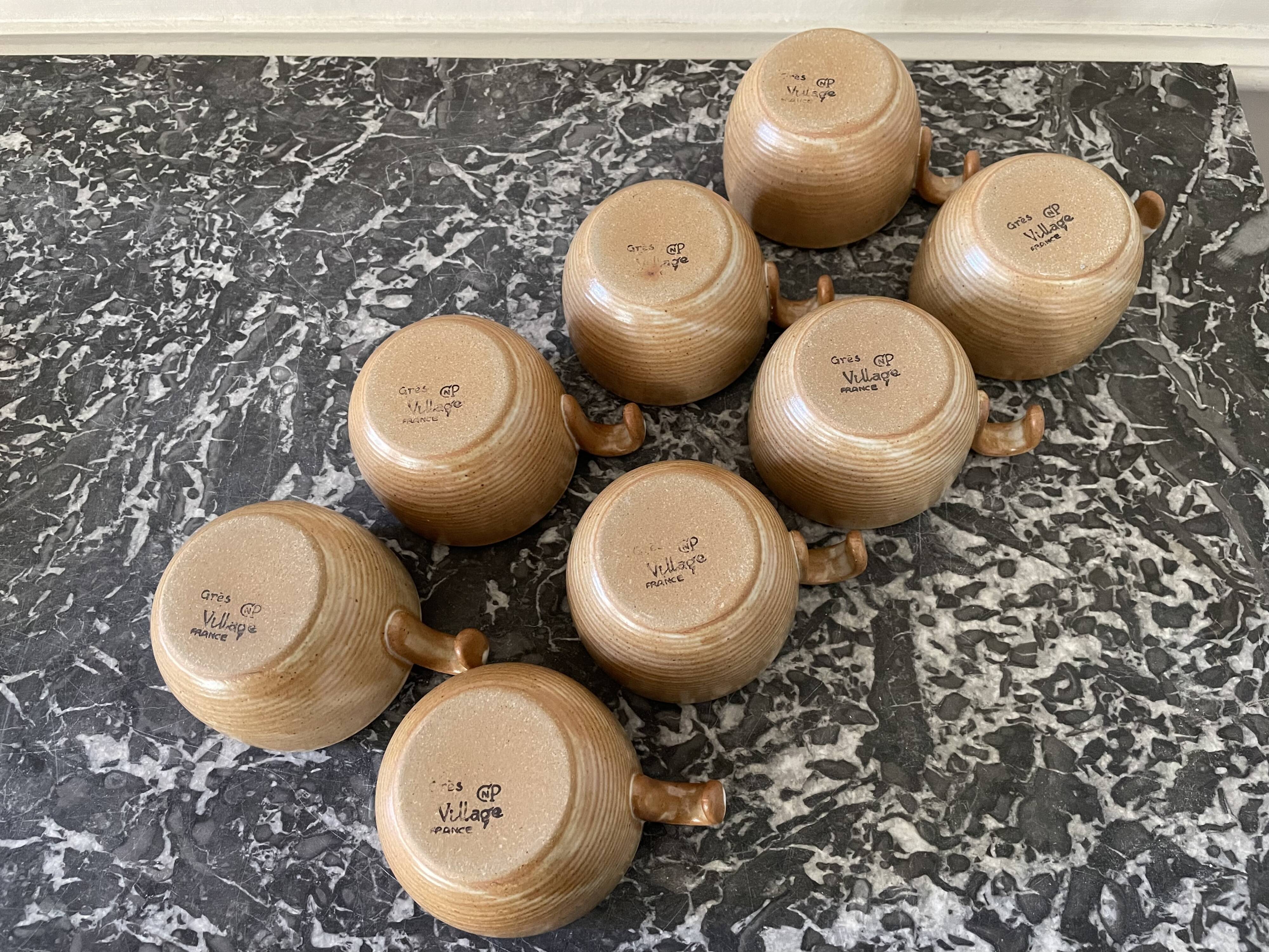 Tasses à thé grès Village France CNP