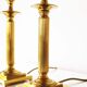 Vintage pair of Brass Column Table Lamps - 1970's Hollywood Regency Lamps