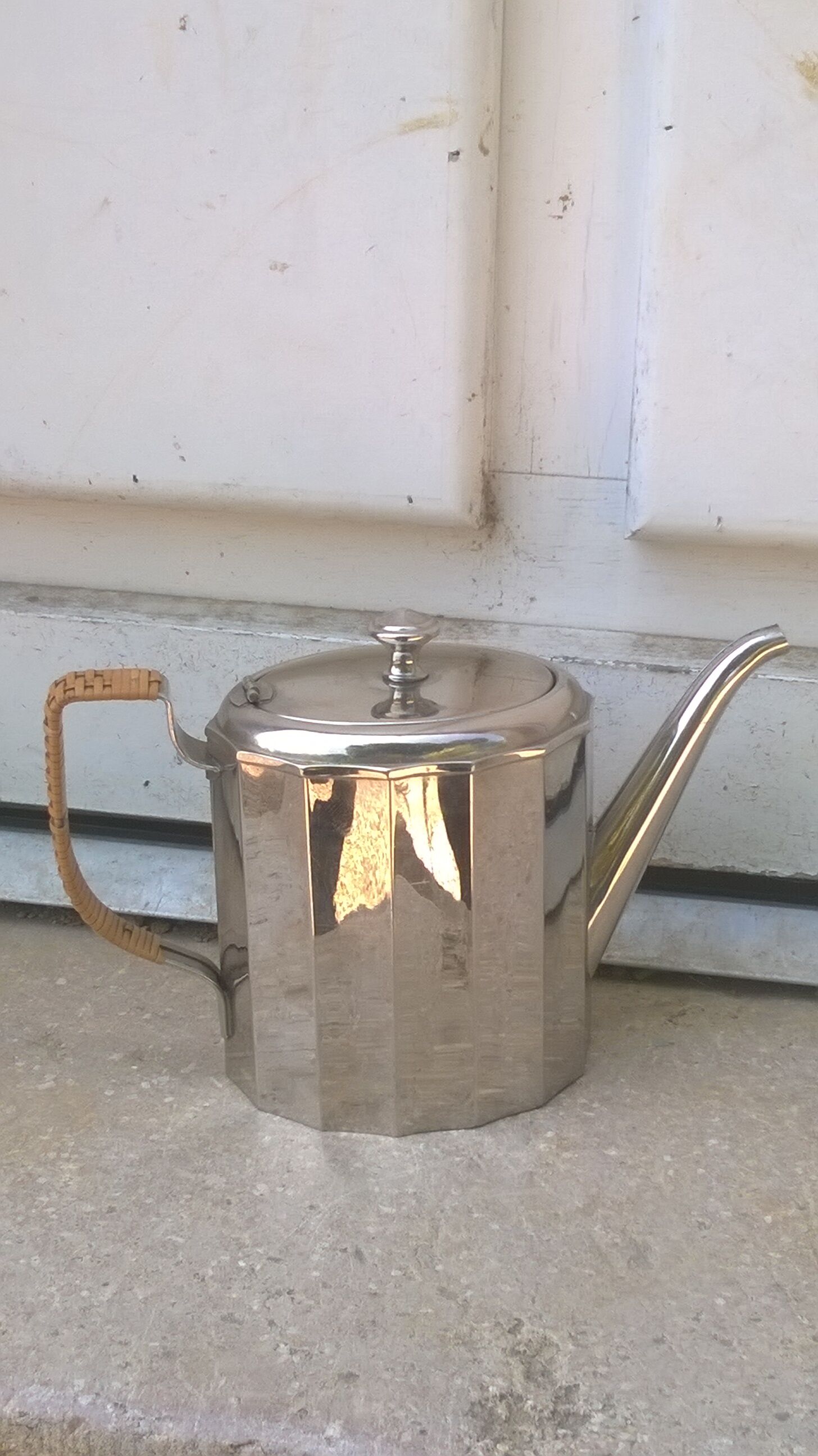 Silver metal teapot WMF year 1960