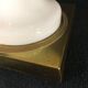 Venini Primavera in Murano, white opaline glass with gilded handles, bronze base.