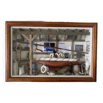 Showcase diorama boat workshop