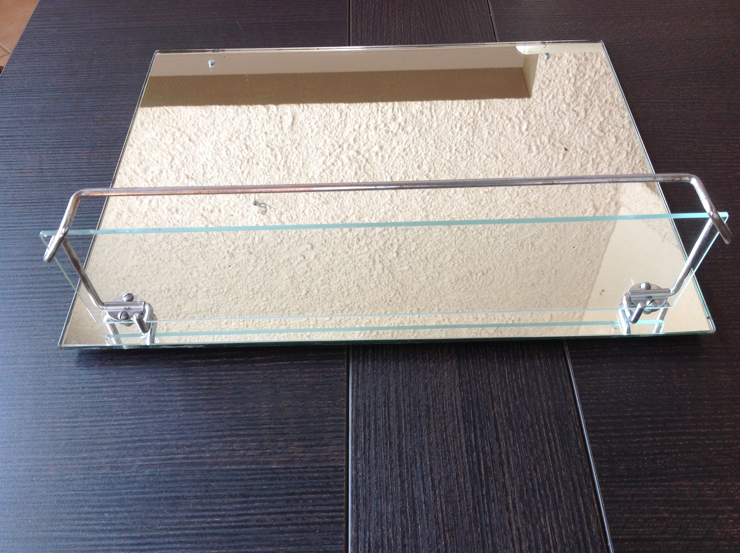 Bathroom mirror with its tablet, vintage 50/60