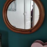 Vintage apple rattan mirror