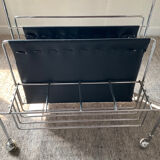 Vintage side table on wheels 60s