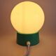 Vintage white opaline living room bedside desk lamp "Green and lavender"