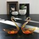 Duo of swan trinket bowl