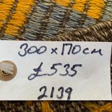 Large Vintage Turkish Kilim Rug 300x170 cm Wool Jajim Kelim