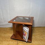 Mid century retro vintage teak coffee table with magazine rack or record 1960