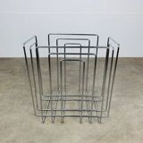 Chrome metal magazine rack by Willi Glaeser for TMP, 1980s.