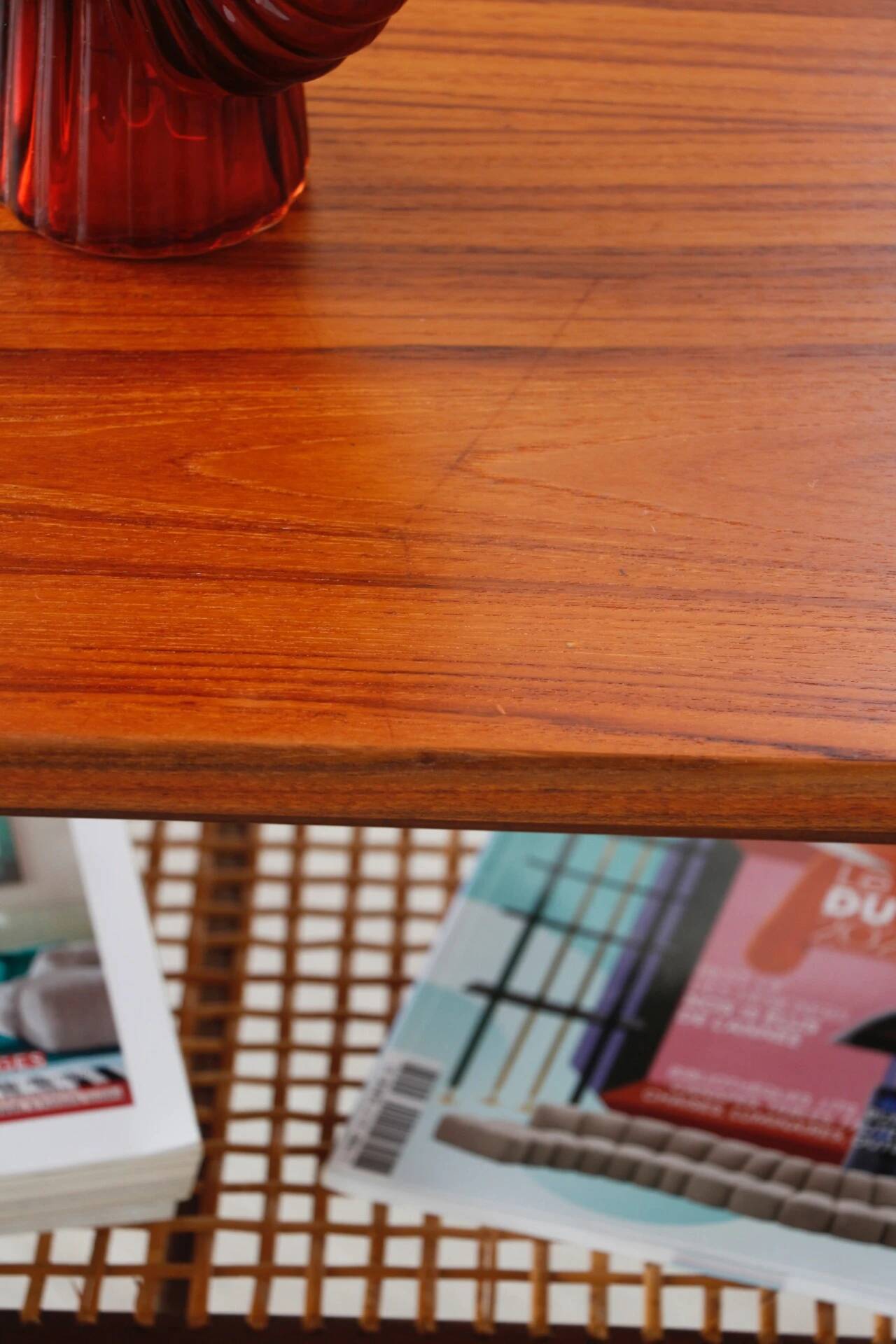 Table basse danoise double plateau en teck 1960