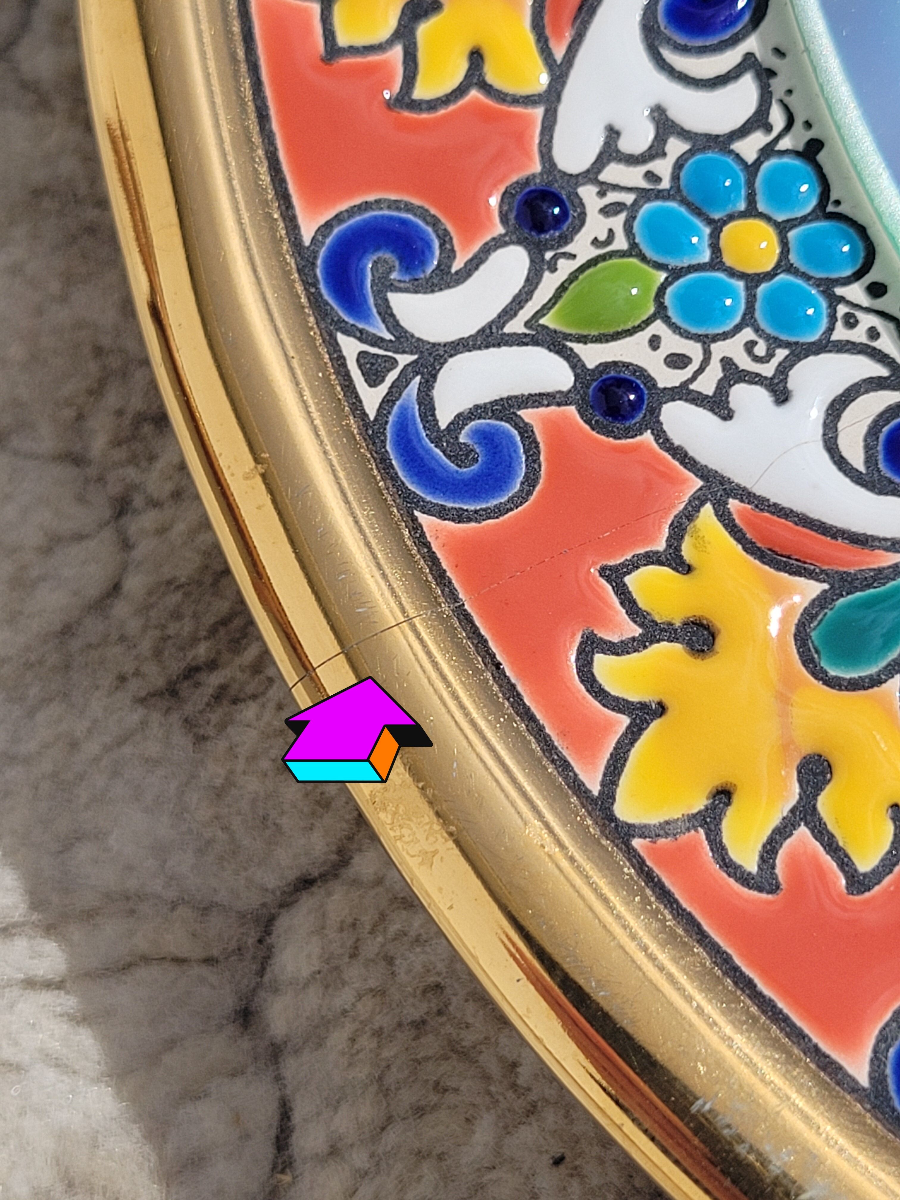 Ceramic mirror enamels Spain 22cm