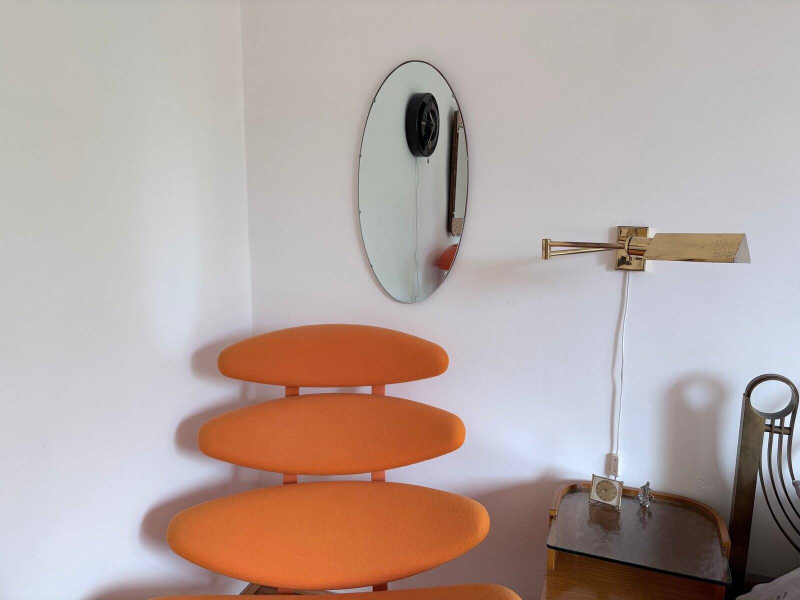 Vintage oval rockabilly mirror, 1960s