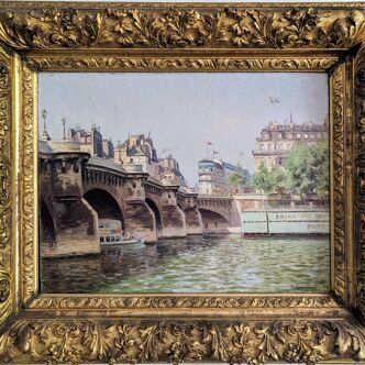 Peinture Paris Le Pont Neuf par Charles Guilloux