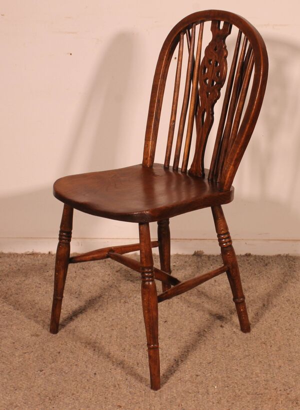 Série De 6 Chaises Windsor Wheelback Du 19° Siècle