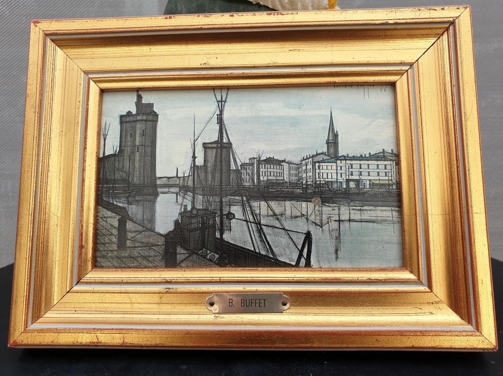 Vintage reproduction Bernard Buffet La Rochelle, the 3 towers