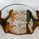Vintage painted glass tray, wood and mirror