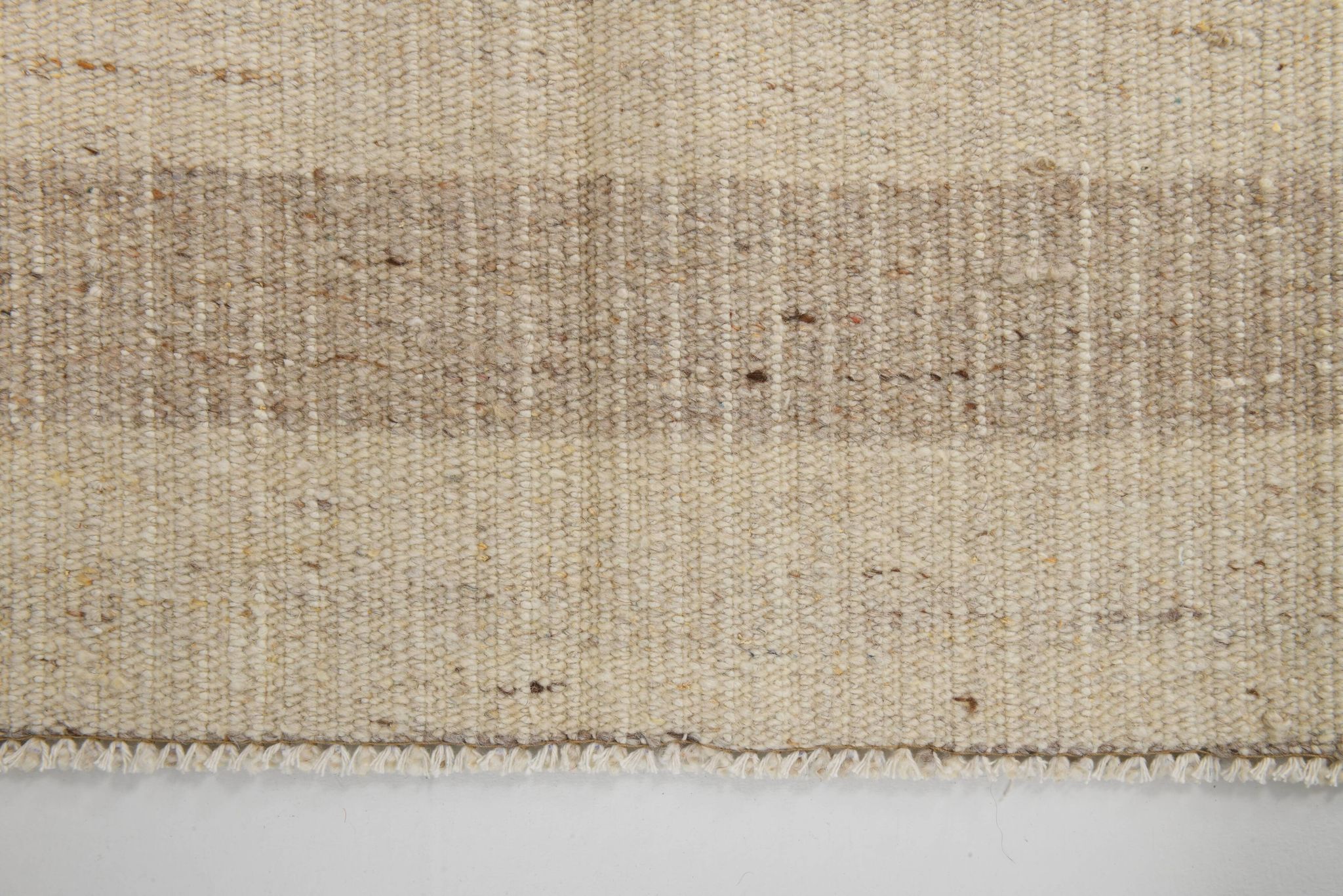 Striped Pattern Brown & Cream Vintage Kilim Rug, 220x300Cm