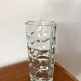 Small triangular faceted art deco vase