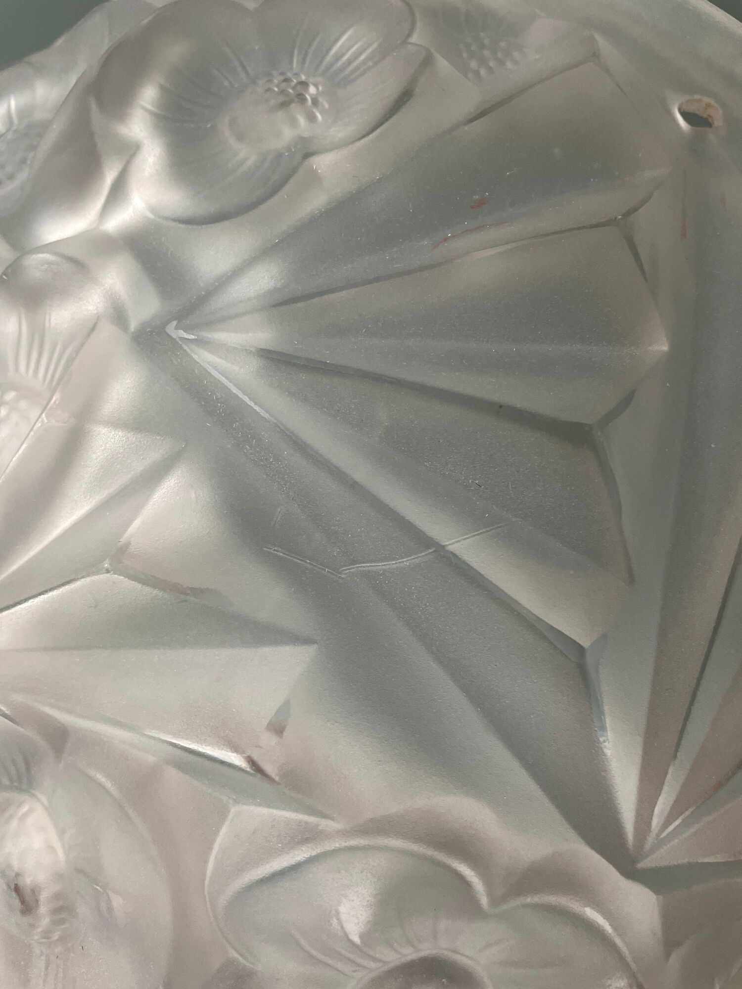 Art deco glass paste lampshade signed hubens degué