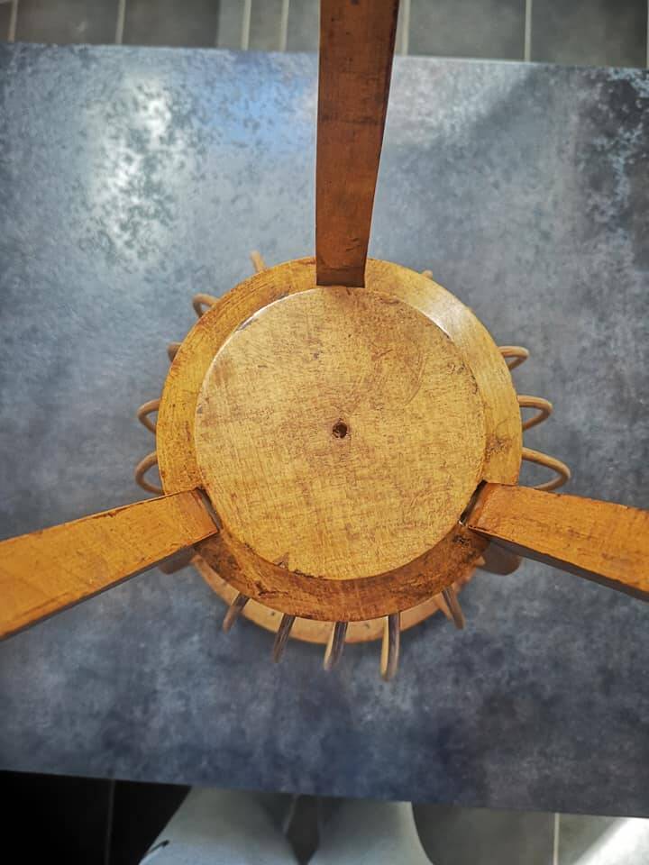 Former worker basket serving piece of professional furniture fruit wood support early 1900