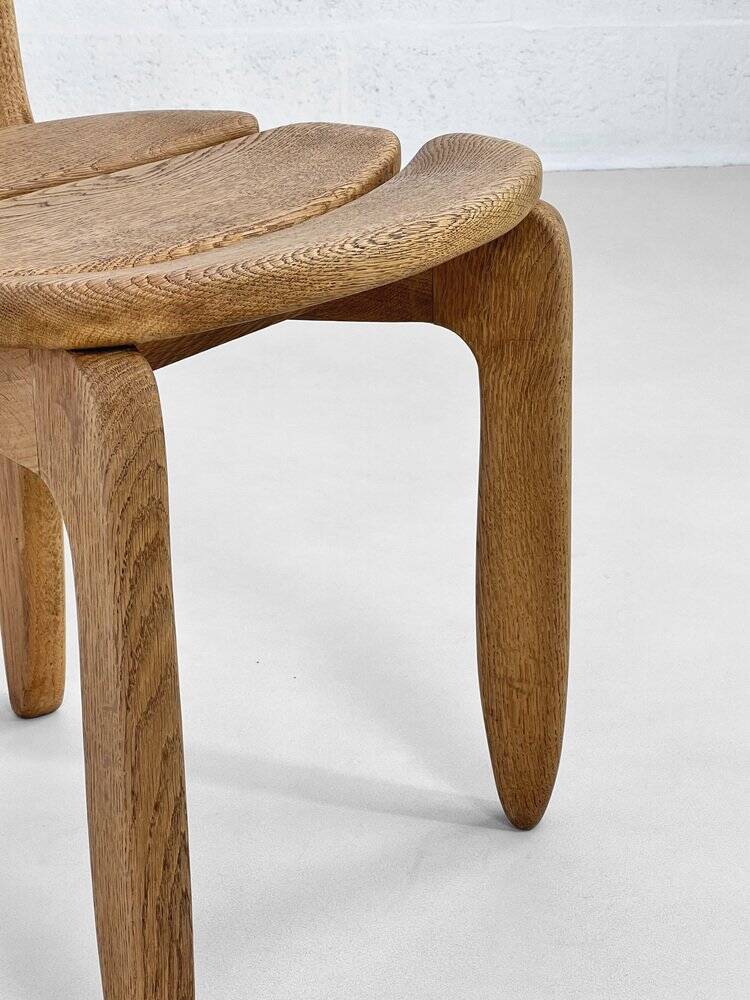 Oak Dining Chairs by Guillerme & Chambron