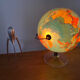 World map lamp Scan-globe Denmark vintage 1972 swivel & tiltable