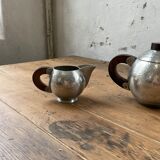 Art Deco pewter teapot set René Delavan